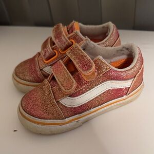 Vans Glittery Pink and Orange Kids Sneakers